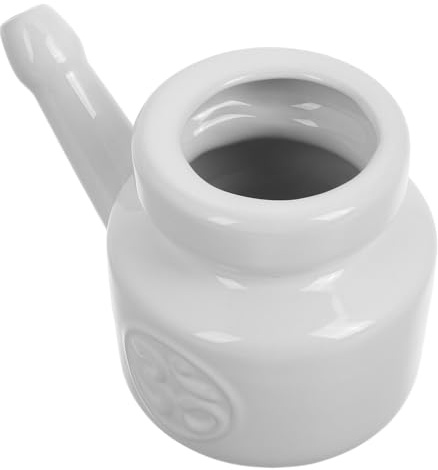 VICASKY Brocca per Lavaggio Nasale in Ceramica 350ml Pulitore Nasale per Adulti Sicuro e Delicato per Yoga e Cambi Stagionali