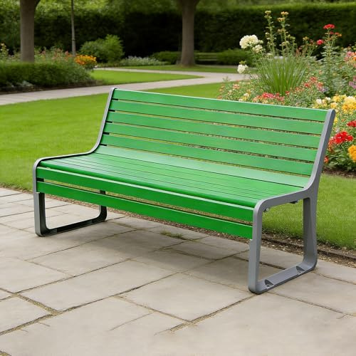 yurstcggh Gartenbank,Gartenbank aus Holz und Gusseisen,2-sitzer,Parkbank mit Rückenlehne,Gartenmöbel Gusseisen,Bänke für Garten,Park,Balkon 180cm Grün