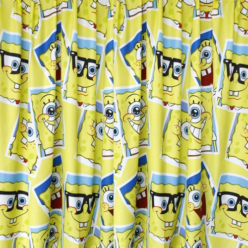 Character World SpongeBob Squarepants Framed 72 Curtains,Multi