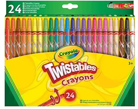 Crayola - Wachsmalstifte DrehenundAusmalen, 24er-Pack, für Schule und Freizeit, 24 Farben, 52-8501
