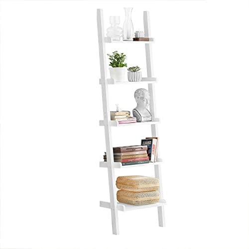 SoBuy Scaffale a scala bagno Libreria a scala angoliera bianco (FRG17-W)