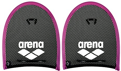arena Unisex Schwimm Wettkampf Trainingshilfe Hand Paddles Netzstoff für Krafttraining, rosa (Pink-Black), M