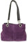 Girly Handbags Borsa a tracolla da donna in pelle scamosciata italiana Hobo Tote borsa per le donne piccola, Viola scuro