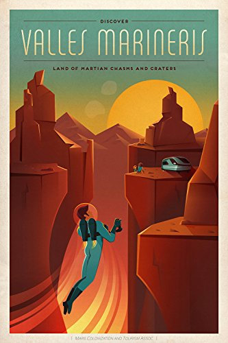 SpaceX Mars Tourism Poster for Valles Marineris - Medium - Semi Gloss Print