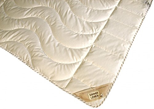 Garanta Bettdecke 155 x 220/575 g - Extra leichtes Steppbett Leinen Füllung - Bezug KBA Baumwolle - Für den Sommer