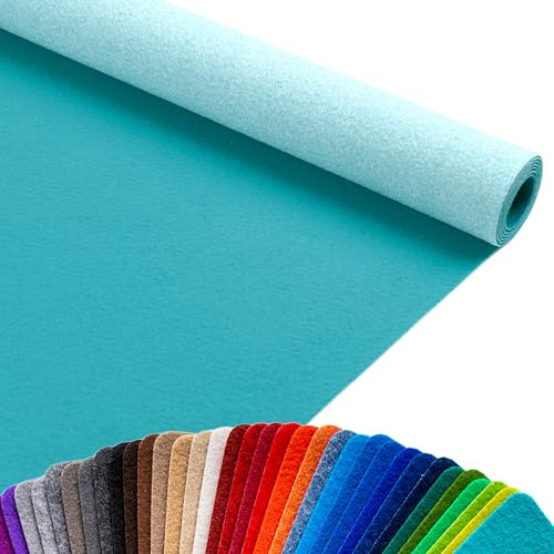 Primaflor Hochzeitsteppich Podium | 100x1400 cm | Türkis | 2 mm hoch | Event- & Messeteppich B1 CFL-S1 | Nadelvlies Meterware | rutschsicherer Bodenbelag für Trauung, Messe & Ausstellung