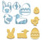 3DREAMS 5er Oster Ausstecher Set - aus Bio Kunststoff - lebensmittelecht Ausstechform Ostern - inkl. 2Rezepten Made in Germany Keksausstecher Kücken Lamm Osterhase Osterei (Oster Set)