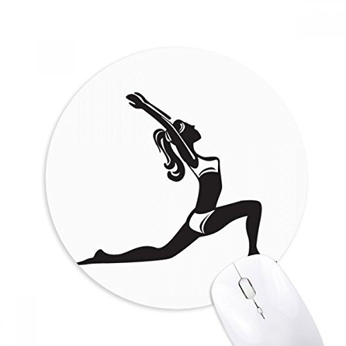 Yoga Gesund Zu Bleiben Dehnen Silhouette rund rutschfeste Gummi Mauspad Spiel Büro Maus Pad Geschenk