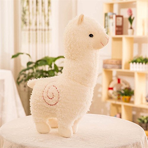 Zinsale® Niedlich Alpaka Plüschtier Puppe Schaf Plüsch Kissen Stofftiere (Weiß, 28cm)