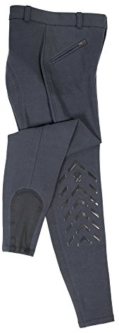 PFIFF 102456 Reithose Piccola , Silikongrip, Kniebesatz, elastischer Beinabschluss, mit Gürtelschlaufen, Kinder, Blau, 176