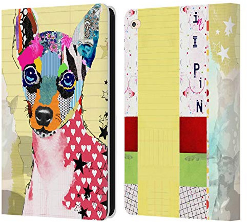Head Case Designs Licenciado Oficialmente Michel Keck Mini Pinscher Perros 3 Carcasa de Cuero Tipo Libro Compatible con Apple iPad Air 2 (2014)