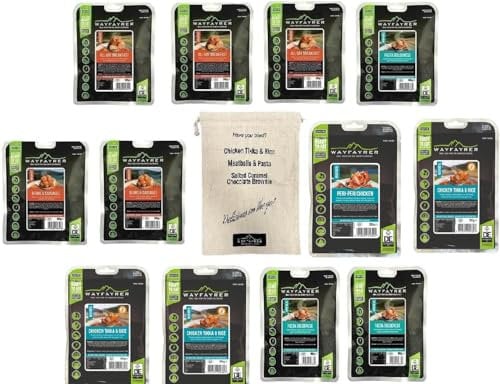 Wayfayrer DofE Gold Plus 4 Day Camping Food Expedition Pack – 12 MRE Boil in Bag Camping Meals with Carry Bag – Official Food Pouches of the D of E Award Scheme
