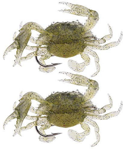Esca esca per pesca con granchio morbido in silicone 2 pezzi, esca per pesci realistica artificiale con gancio(1#)