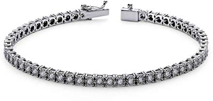 1,10 Carat Brillant-Schliff Diamant Tennis Armband 14 Karat Weißgold