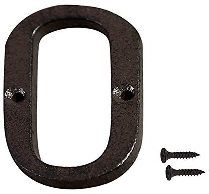 INCREWAY Cast Iron House Number, 7.5cm Black Home Address Letter Iron House Number Die Cast Letter Mailbox Letter (O)