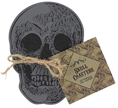 Horror-Shop Dessous De Verre à Tête De Mort, 4 Pièces.