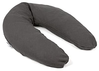 Doomoo Still-& Schwangerschaftskissen Comfy Big - 190cm inkl. Bezug aus Tetra Bio-Baumwolle, mit feiner EPS-Mikroperlenfüllung, Oeko-TEX® Standard 100, Tetra Grey