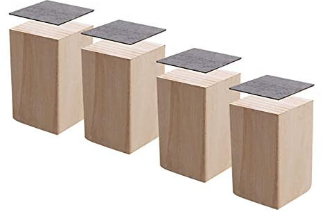 Rehausseur Pieds de lit Meuble en Chêne, Auto-adhésifs, Très résistants, Armoires de Canapé Antidérapantes pour Soulager Les Tables de Canapé, 4 pièces (Color:7cm/2.8in,Size:5cm/2.0in)