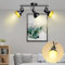 Unikcst 3 Flammig Deckenlampe Retro/Vintage E14 Deckenstrahler Schwarz Schwenkbar Spots Deckenleuchten mit 3er 4W LED Leuchtmittel Warmweiß 230V für Wohnzimmer Schlafzimmer