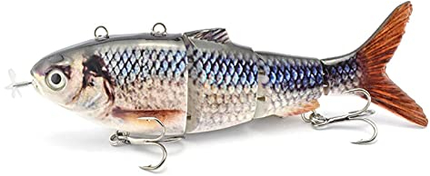 Roboter Angelköder,USB wiederaufladbare selbstschwimmende Angelköder, Bionic Köder, realistische Optik,für Sun-Fish Köder für Barsch, Gelbbarsch, Zander, Hecht, Forelle