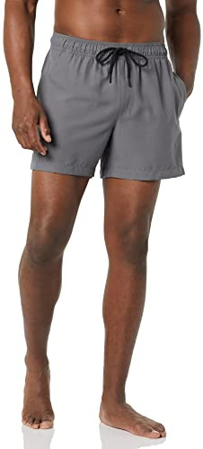 Amazon Essentials Herren Badeshorts - Badehose Herren Kurz mit Netzfutter, Taschen und Kordelzugverschluss