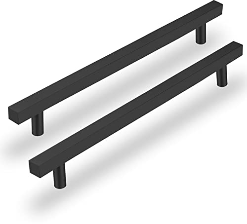 LONTAN 10 Stück Möbelgriffe Schwarz Küchengriffe Schwarz 160mm Lochabstand Schrankgriffe Schwarz Griffe Für Küchenschränke Türgriffe Schwarz Griffe Schwarz Matt Schubladen Griffe Edelstahl