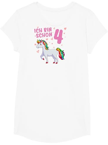 Ich Bin Schon 4 Jahre Einhorn Mädchen 4 Geburtstag Einhorn T-Shirt