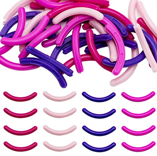 80 ricariche di ricambio per piegaciglia, morbide, per piegaciglia universale (rosso, viola, rosa e rosso scuro)