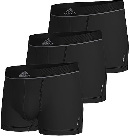 adidas Herren Trunk (3PK) -Active Micro Flex Eco Unterwäsche, 000 Black, L (3er Pack)