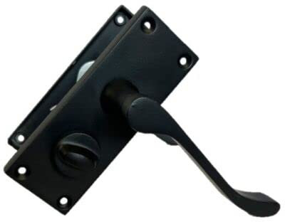 Haven Heritage Black Door Handles Internal Sets - Victorian Scroll Choice of Latch, Lock, Bathroom or Privacy, This is for The Pair of Privacy Handle only.