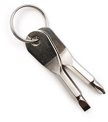 EROSPA® Schlüssel-Anhänger Schrauben-Dreher Kreuz Schlitz - Silber