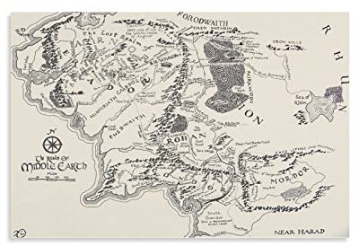 Mittelerde Karte Herr der Ringe Poster (2) Poster Malerei Leinwand Wandkunst Wohnzimmer Poster Gemälde 30 x 45 cm