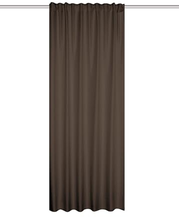HOME WOHNIDEEN Thermoschal ESKAMIO Blickdicht, Leinenstruktur, Multifunktionsband, Farbe:braun, Größe:175 x 135 cm, Anzahl:1x