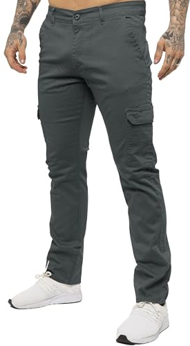 Pantalon Cargo Jeans Stretch Coupe Ajustée Coton Homme