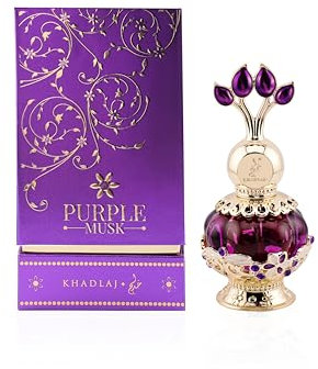 Khadlaj Purple Musk CPO - Perfume en Aceite Concentrado de Almizcle, Fragancia Dulce, Suave y Duradera, Ideal para Uso Diario