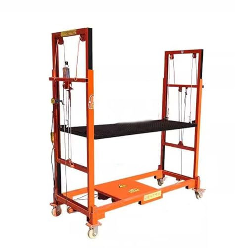 Scaffolding Multifunctional Electric Scaffold Lifting Platform Anti-Slip, Automatic Cargo Elevator Lift Table for Indoor Outdoor Aerial Work, Max Load 500KG Capacity, Rise Height 1.5M-4M Electric Lift