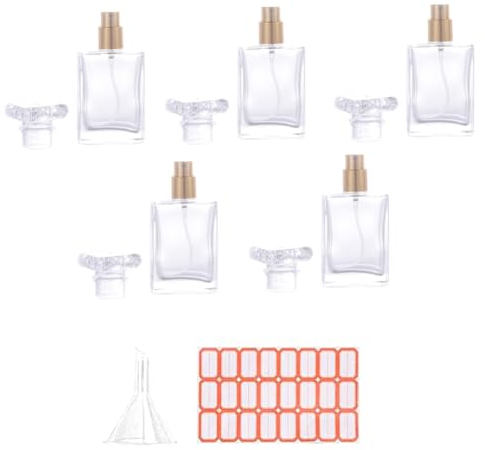Loufy 5 piezas frascos pulverizadores de 30 ml pequeños frascos de perfume atomizador cosmético frasco pulverizador de vidrio para viajes