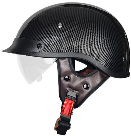 Halbhelme Retro Motorrad Helm Halbschalenhelm Mit ECE Genehmigt Brain-Cap Halbschale Roller-Helm Scooter-Helm Chopper Helm Jet-Helm Moped Helm FüR Erwachsene Herren Damen 8,L(59~60CM)