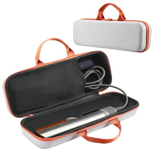UMavlesFrd Europäische Version Kompatibel mit Dyson Airstrait Tasche, Reisetasche Aufbewahrung für Dyson Airstrait Glätteisen (Grau-orange)