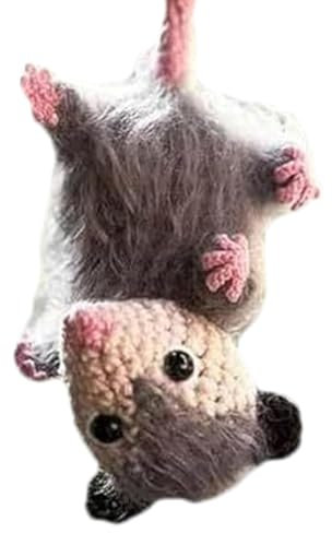 Handgefertigte gestrickte Mäuse, gehäkelt, Acryl, 2D-Rückspiegel-Zubehör, lebendige Farben, Auto-Anhänger für Familie, Freunde, Kollegen, Geburtstag