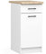 3E 3xE living.com Freistehender Küchenschrank, Farbe: Weiß, A: B: 40 cm, H: 85 cm, T: 46 cm.