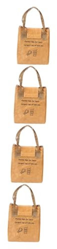 SOLUSTRE 4pezzi Kraft Pouch Riutilizzabile Per Scuola e Isolante Per Picnic e Trasporto Colore Cardigan e