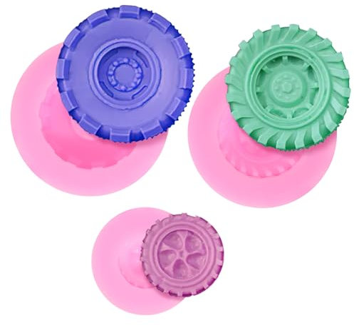 COLLBATH 3st Rad Silikonform Fondant Für Autoreifen Kuchenformen Kreisschablone Reifenförmige Form Reifen Schokoladenformen 3d-reifenfondant Kerzenformen 3d-gummis De Resina Kieselgel