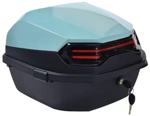 CORGLI 35L Motorrad-Heckkoffer, Universal-Topcase, abschließbarer wasserdichter Helm-Gepäckaufbewahrungsträger, Kunststoff-Tourenkoffer mit Montagematerial für Roller, Moped, Motorrad,Blue 2