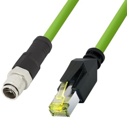 Logilink CQM065S M12 CAT6A Industrial Patchkabel, PUR, M12 X-kodiert auf RJ45, 3 m