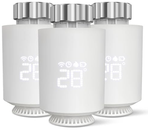 Smarte Heizkörperthermostat, Smart Heating Thermostat mit App-Funktion, Programmierbar, Sprachsteuerung,kompatibel mit Amazon Alexa/Home Assistant/ZigBee (3 Stück)
