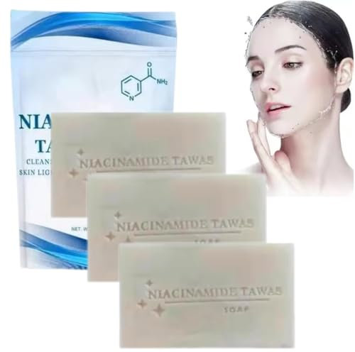 Generisch Naicinamid-Seife für Gesicht und Körper, Niacinamid-Seife, reinigt die Haut tief, feuchtigkeitsspendend (3 Stück)
