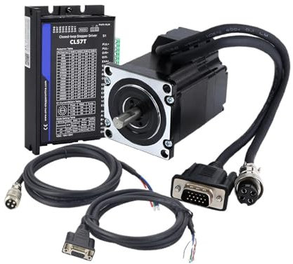 1.2Nm Nema 23 Closed Loop Stepper Motor Servo Driver Kit Nema 23 Stepper Motor with Encoder with 2pcs 1.7m Cables