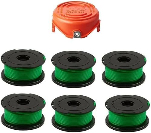 StarRing Bobina di ricambio per decespugliatore Black Decker Sostituire A6482 GL7033 GL8033 GL9035 accessori per decespugliatore, 6 bobine e 1 tappo