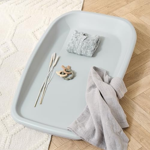 Tutti Bambini Cushi Baby Changing Mat, Wipeable Premium Foam - Cloud | Premium PU foam changing mat with cushioned waterproof surface, suitable from birth to approximately 9 months.